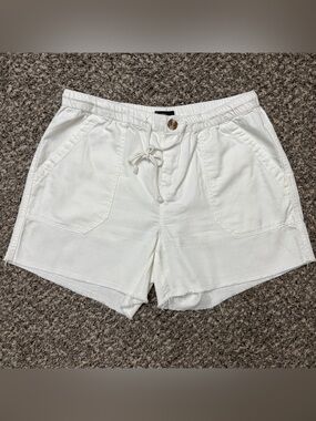 Supplies Women’s White Cotton Tencel Shorts Lightweight Summer